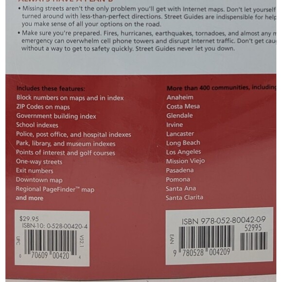 Thomas Guide Los Angeles and Orange Counties Street Guide 52nd Edition Sealed - Picture 3 of 7